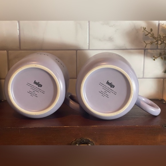 Indigo Matte Purple Cup of Calm Set of two Mugs Ceramic EUC - Picture 6 of 9